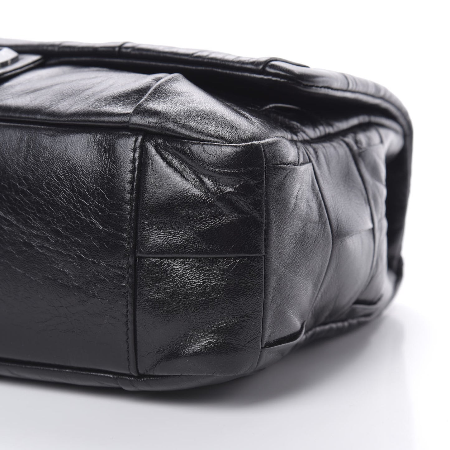 Lambskin Patchwork Medium Mademoiselle Flap Black