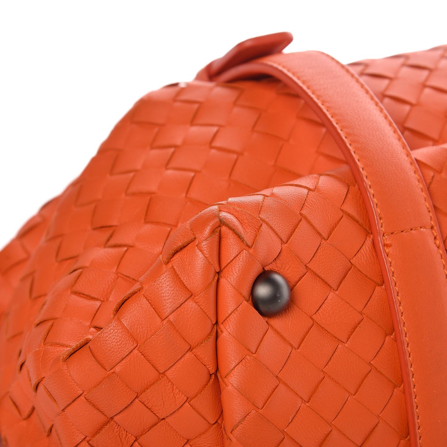 Nappa Intrecciato Montaigne Satchel Tangerine