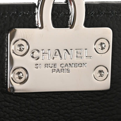 Chanel Grained Calfskin Quilted CC Box Compact Flap Wallet Black 7 of 12