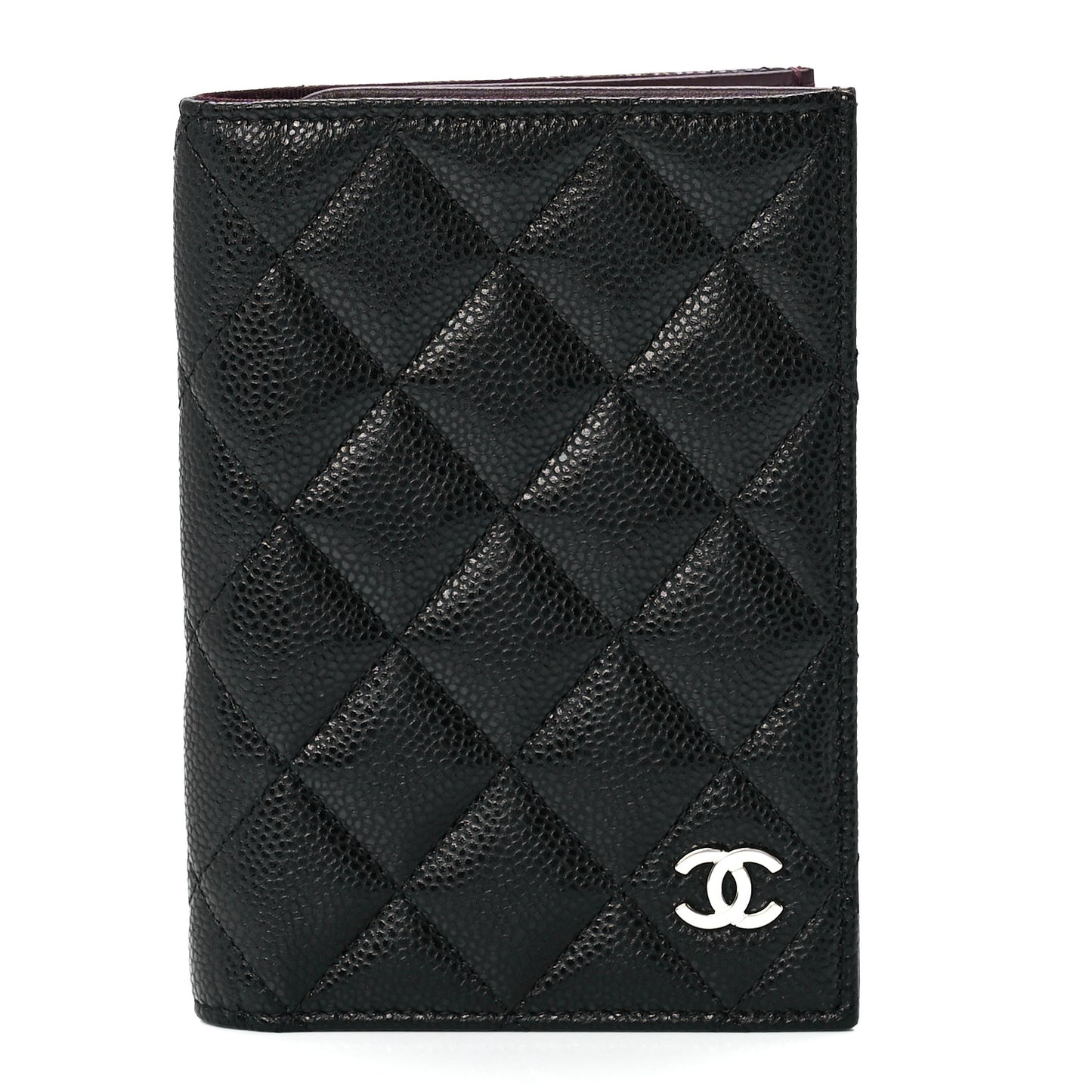 Caviar Quilted Passport Holder Black