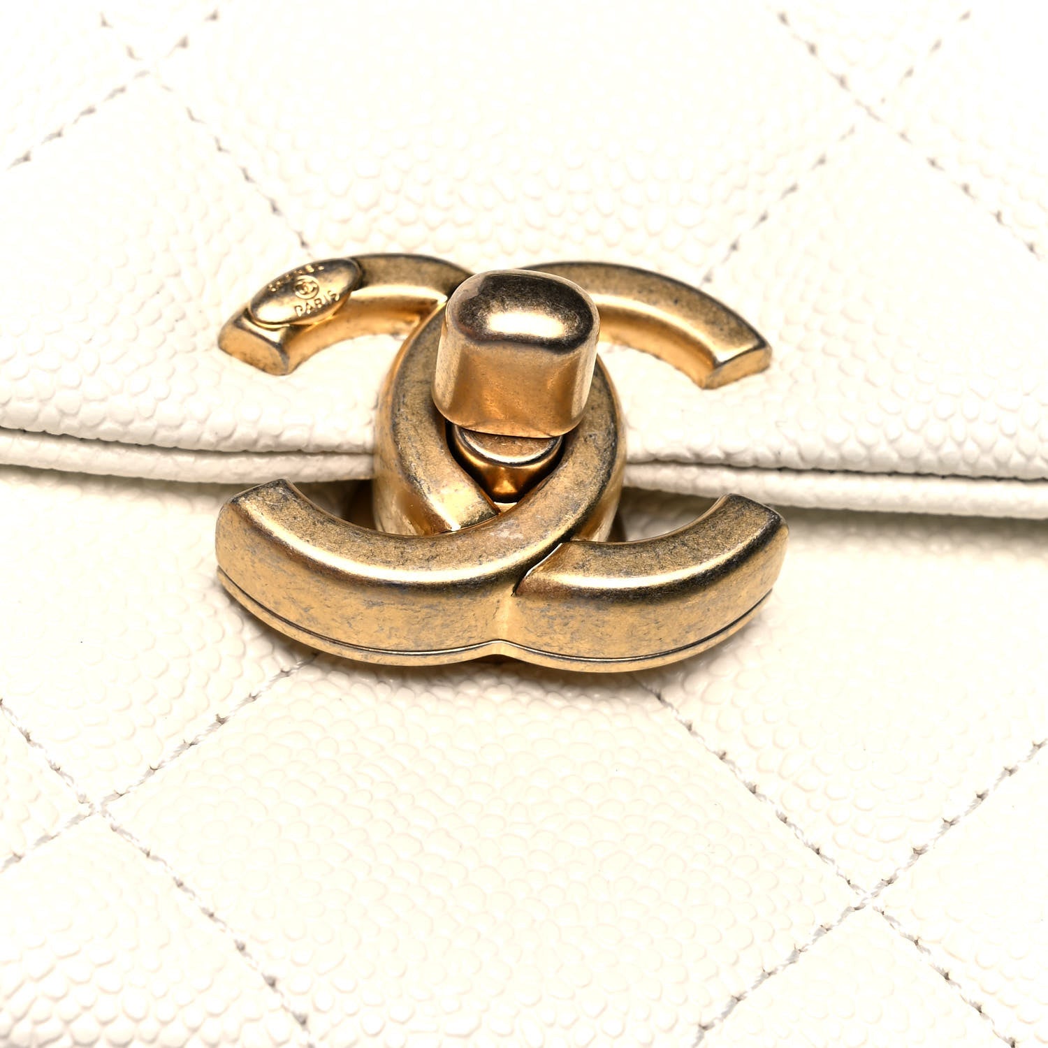 Chanel Shiny Caviar Quilted Small Chain Melody Flap White 11 of 12