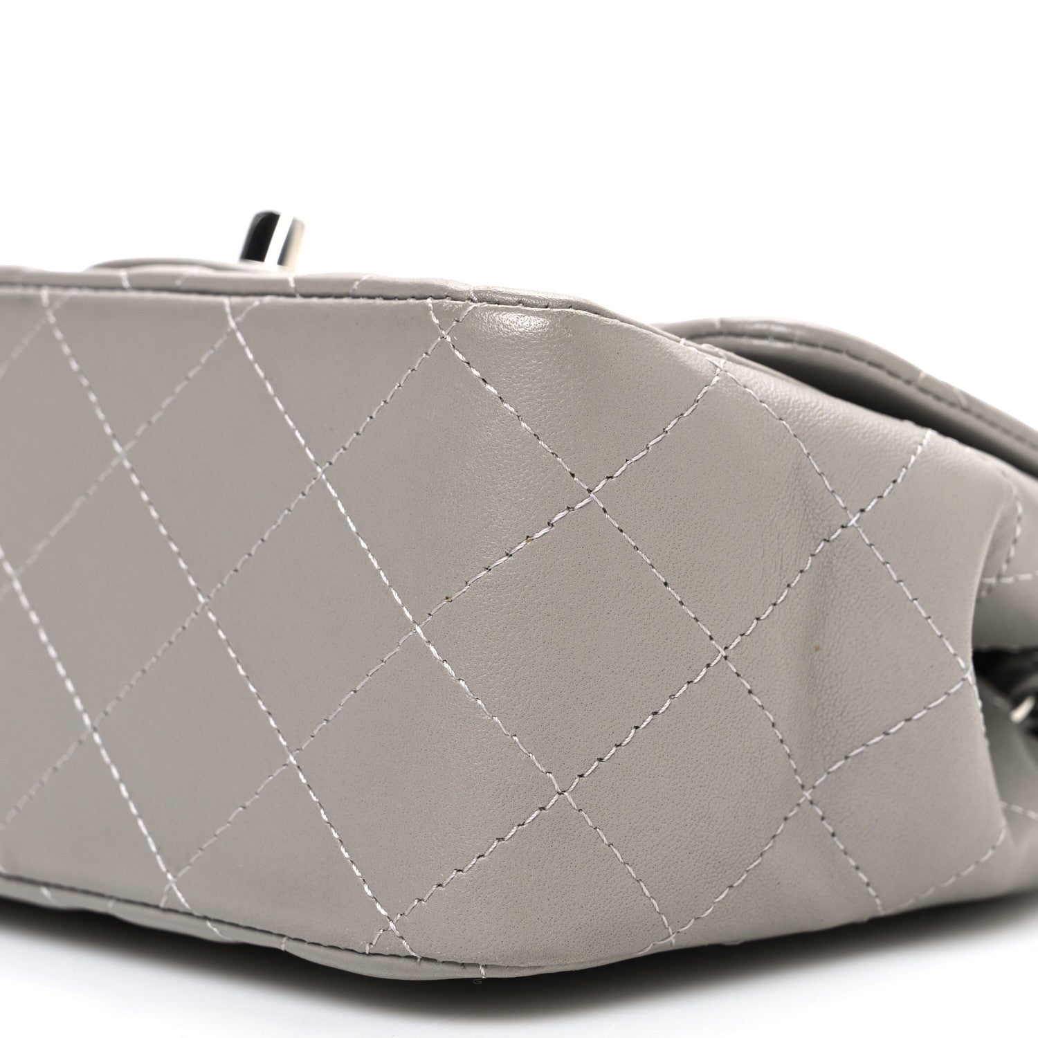 Chanel Lambskin Quilted Mini Square Flap Grey 10 of 10