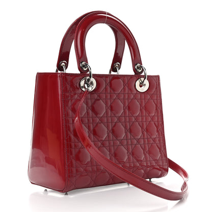 Christian Dior Patent Cannage Medium Lady Dior Red 4 of 12