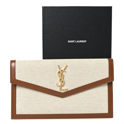 Saint Laurent Canvas Uptown Pouch Natural Beige Brick Natural Beige Brick 8 of 8