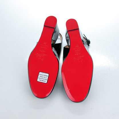 Christian Louboutin Patent Cynthia Sling Back Wedges 39 Black 5 of 7
