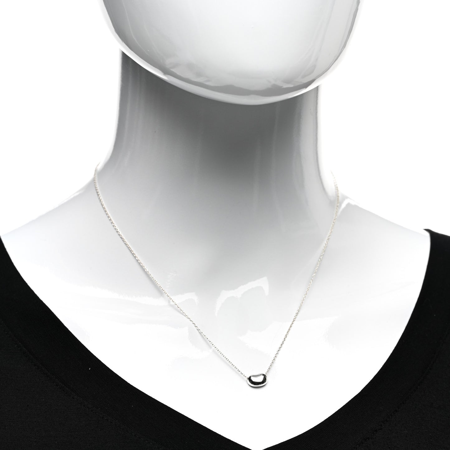 Sterling Silver 9mm Elsa Peretti Bean Pendant Necklace