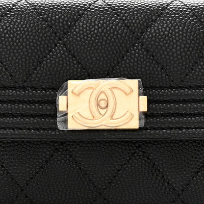 Chanel Caviar Quilted Boy Flap Card Holder Black 9 of 10