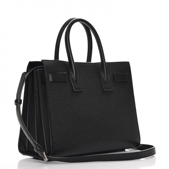 Grained Calfskin Baby Sac De Jour Black