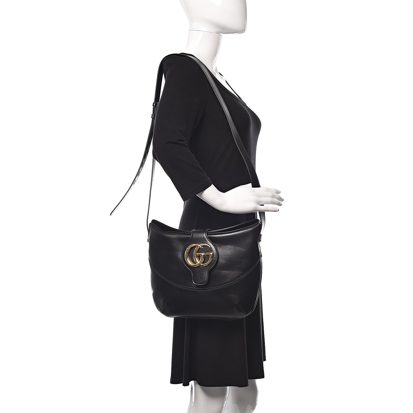 Calfskin Medium Arli Shoulder Bag Black