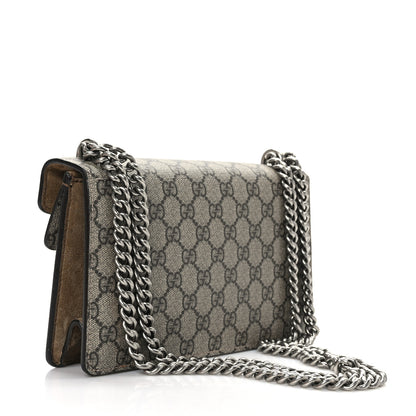 Gucci GG Supreme Monogram Suede Crystal Small Dionysus Shoulder Bag Beige Ebony Taupe 3 of 10