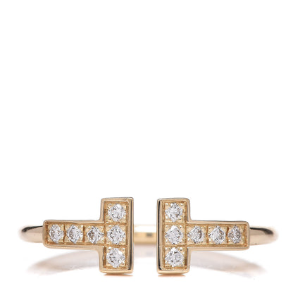 Tiffany 18K Yellow Gold Diamond T Wire Ring 52 6 1 of 4