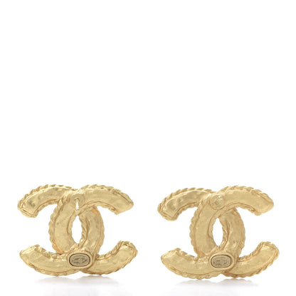 Chanel Crystal 90’s Icon CC Stud Earrings Gold 3 of 5