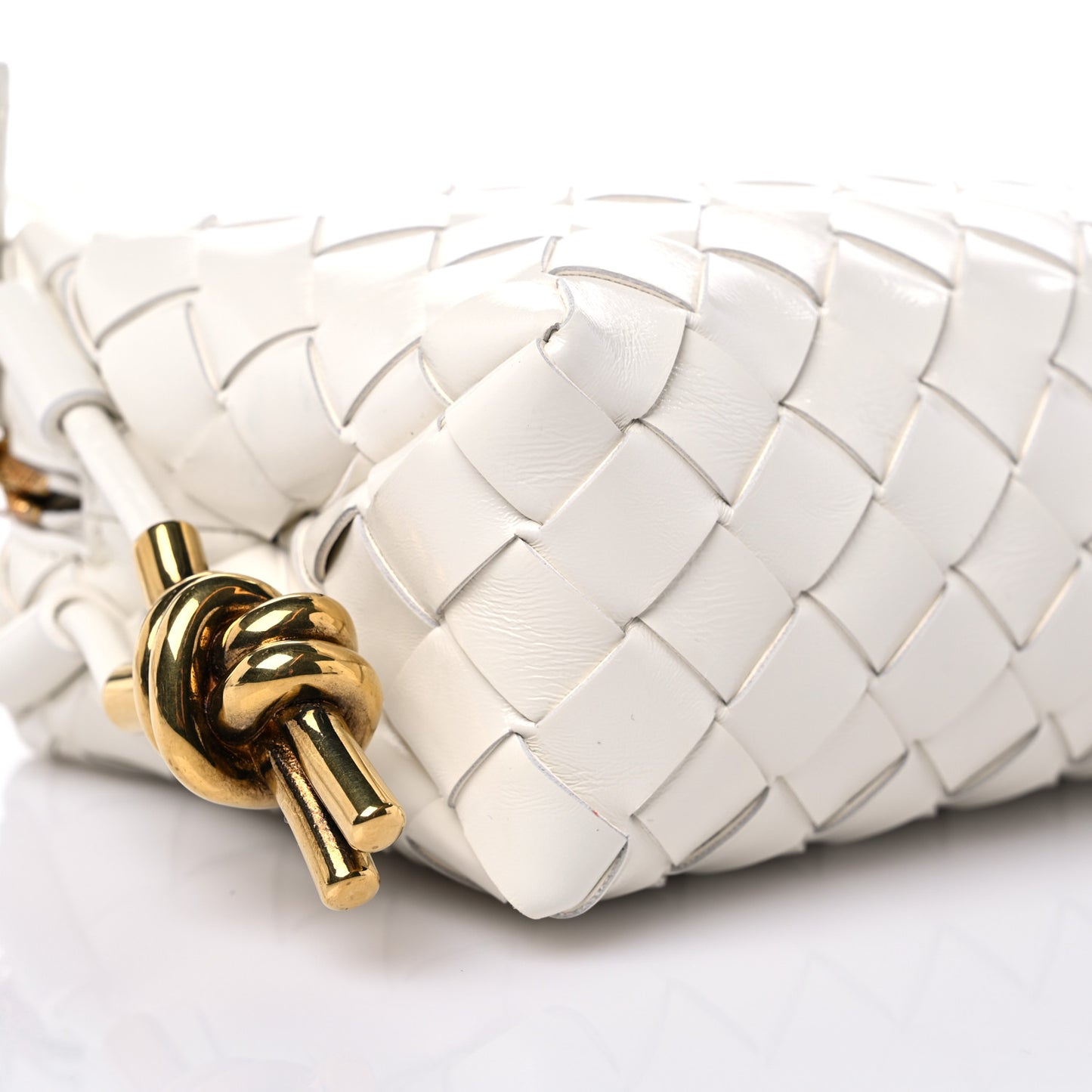 Nappa Intrecciato Metallic Knot Mini Loop Camera Bag Bone