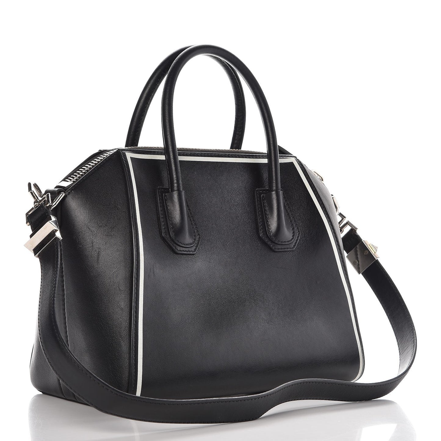 Calfskin Small Contrasted Frame Antigona Black