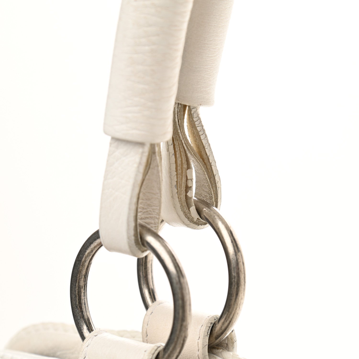 Christian Dior Calfskin Braided Gaucho Double Saddle Bag White 13 of 17