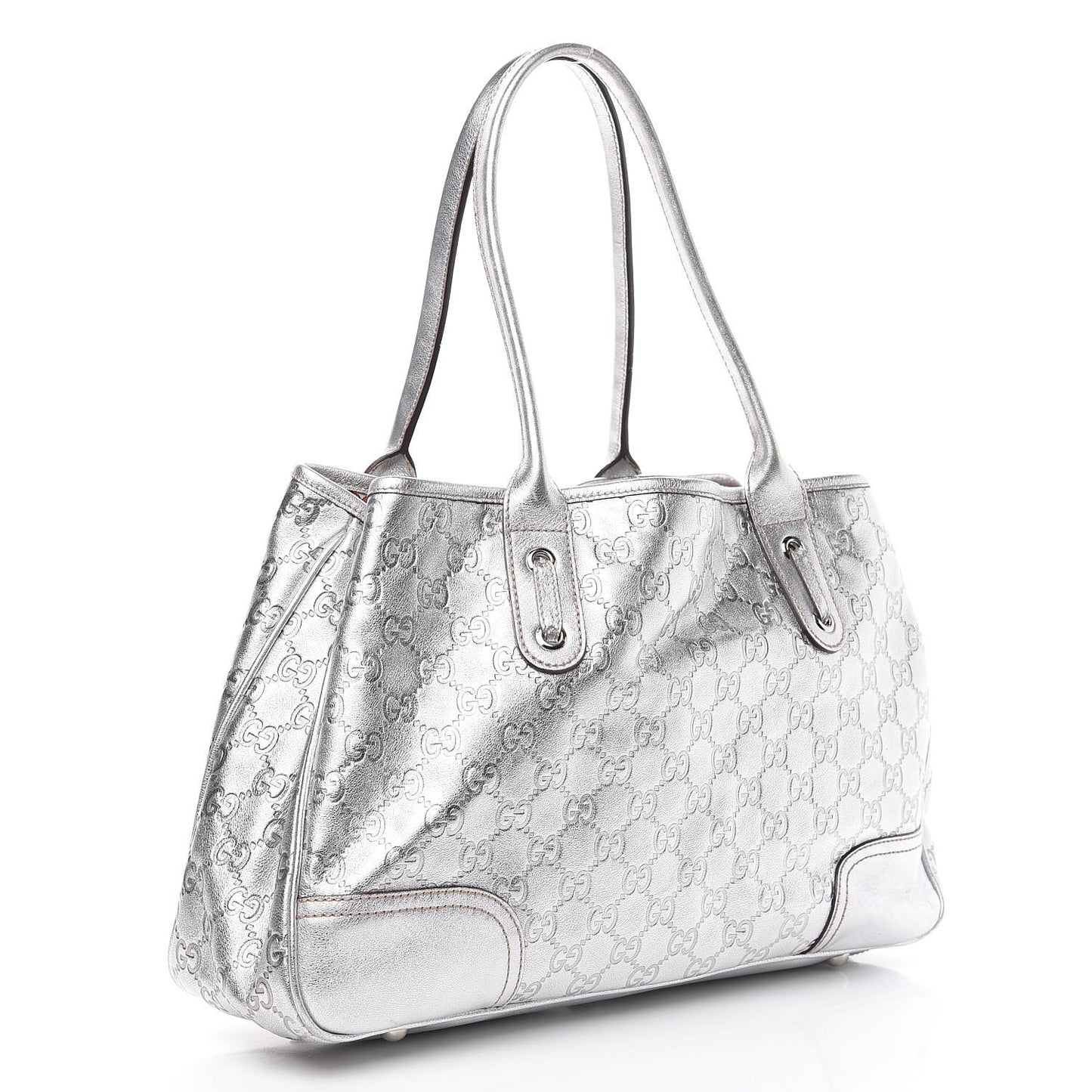 Guccissima Medium Princy Tote Silver