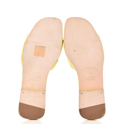 Hermes Epsom Oran Sandals 35 Jaune Pollen 5 of 11