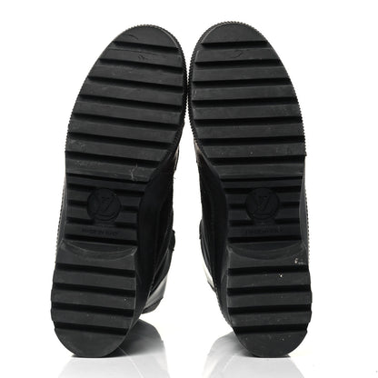 Louis Vuitton Suede Calfskin Monogram Laureate Platform Desert Boots 39 Black 5 of 7