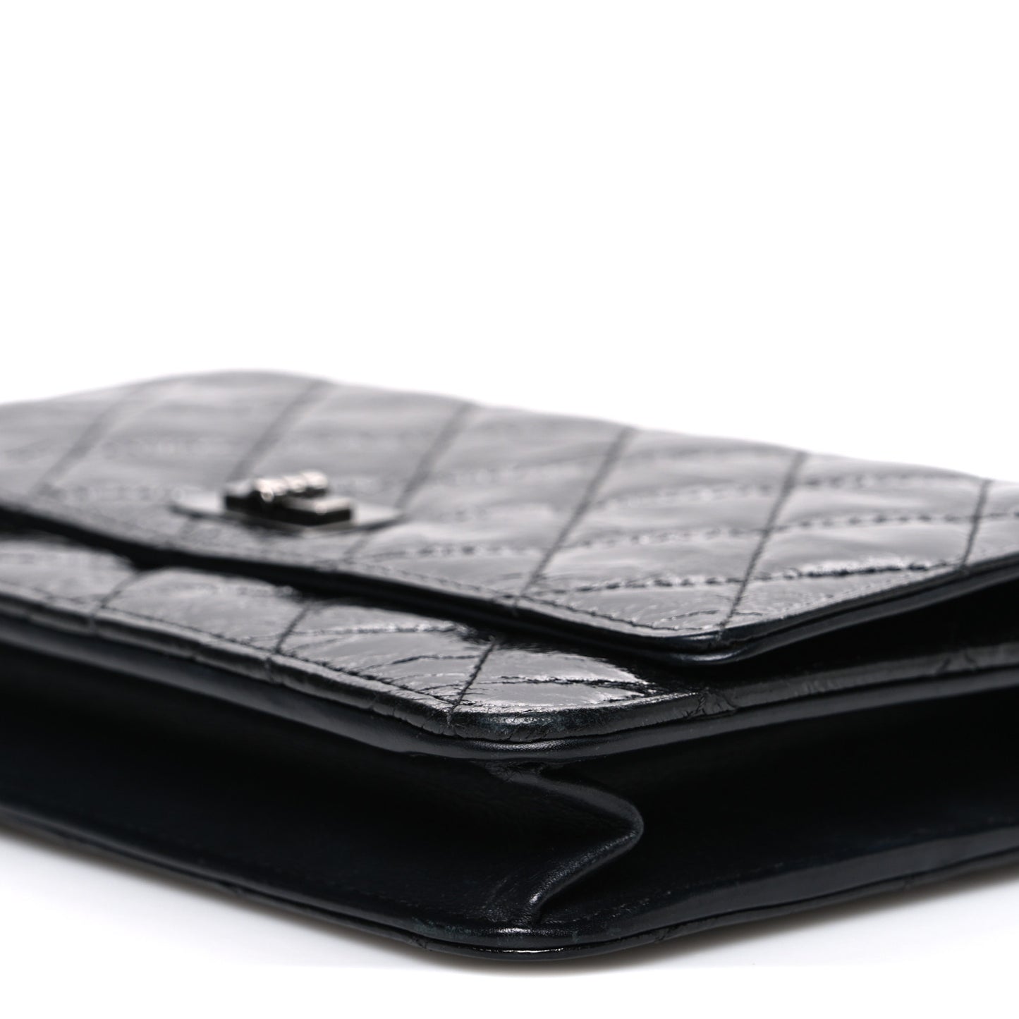 Glazed Aged Calfskin Reissue Wallet On Chain WOC So Black