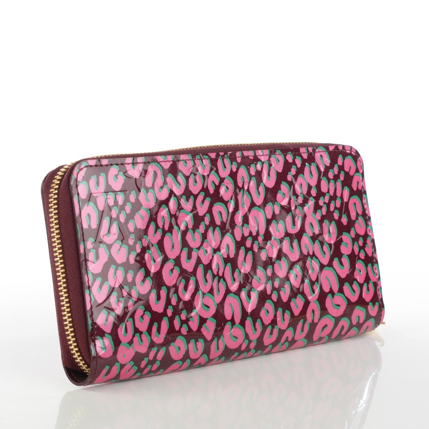 Vernis Leopard Zippy Wallet Rouge Fauviste