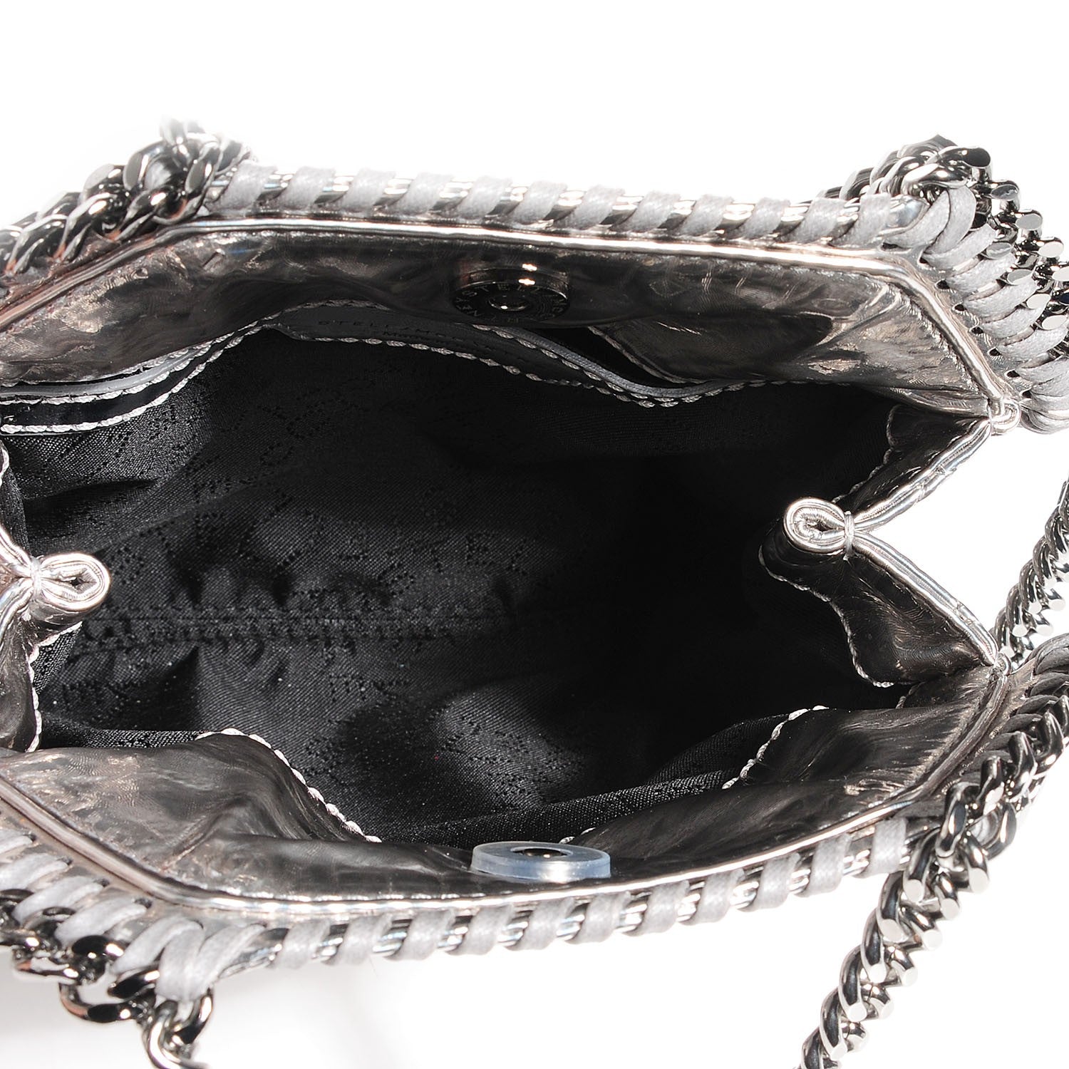 Stella McCartney Faux Leather Falabella Quilted Metallic Tiny Tote Bag 7 of 8