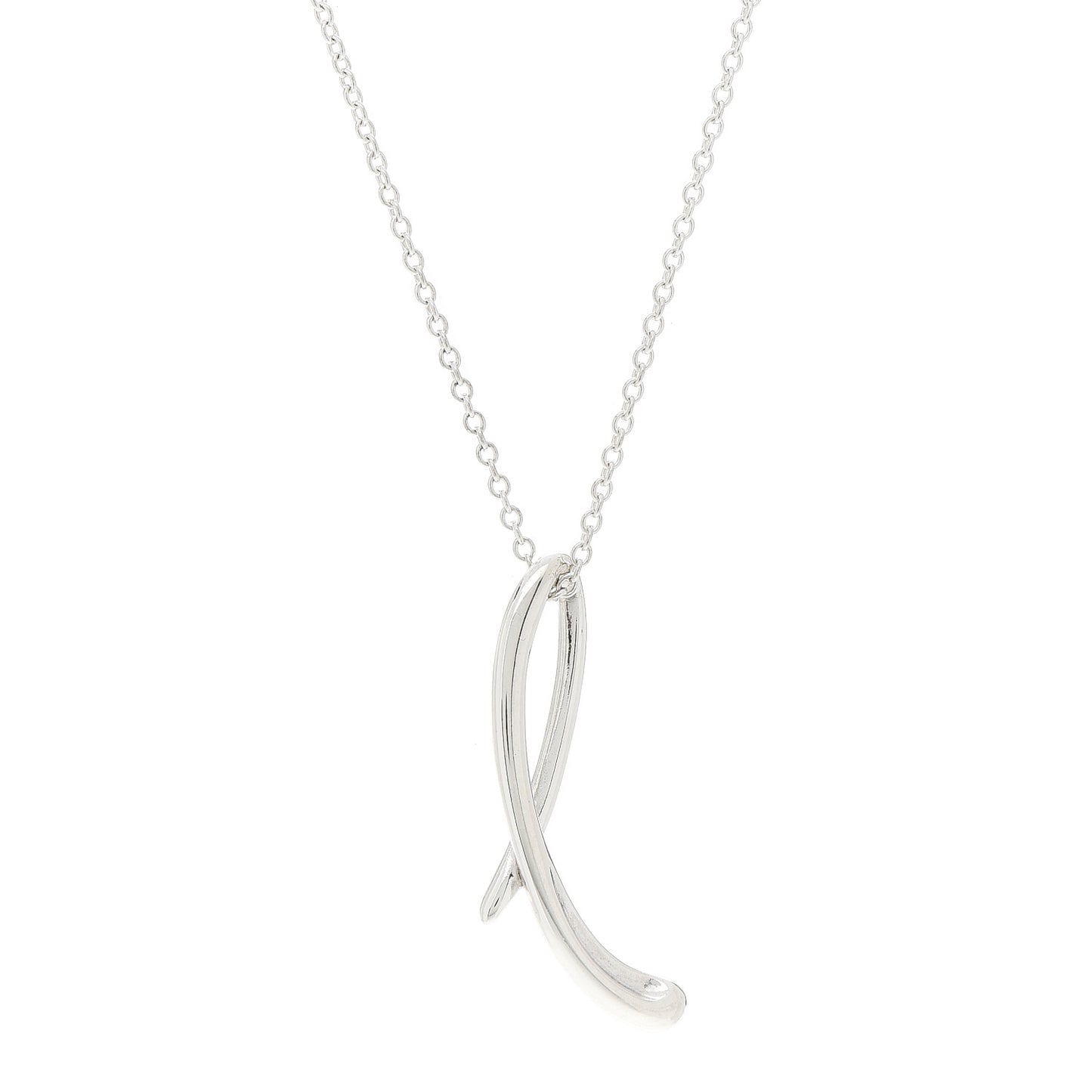 Sterling Silver Elsa Peretti Letter L Pendant Necklace