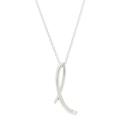 Tiffany Sterling Silver Elsa Peretti Letter L Pendant Necklace 4 of 7