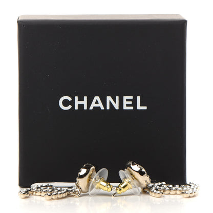 Chanel Crystal Pearl Bow-tiful CC Drop Earrings Gold 5 of 5