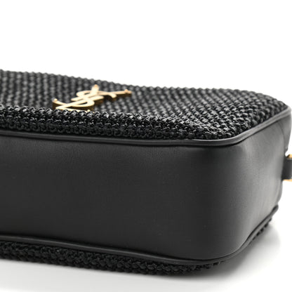 Saint Laurent Raffia Canvas Monogram Lou Camera Bag Black 10 of 10