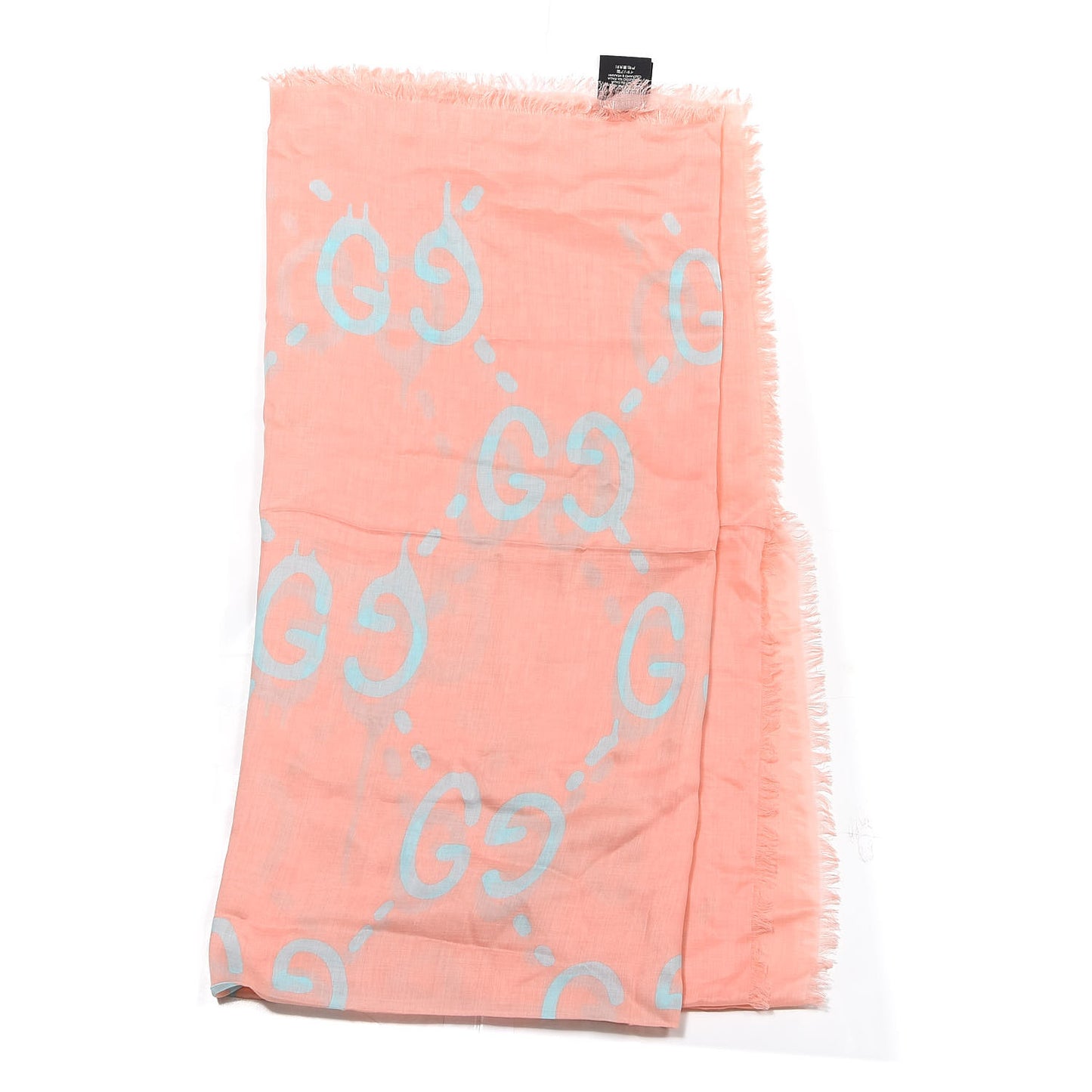 Modal Silk GG Writers Fringe Shawl Old Rose Sky Blue
