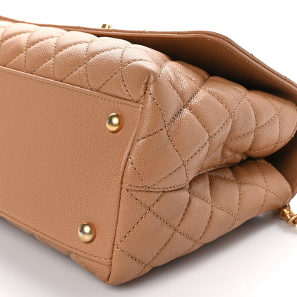 Chanel Caviar Quilted Small Coco Chain Handle Flap Brown 10 of 10