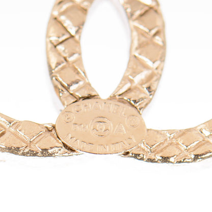 Chanel Quilted CC Earrings Light Gold 4 of 5
