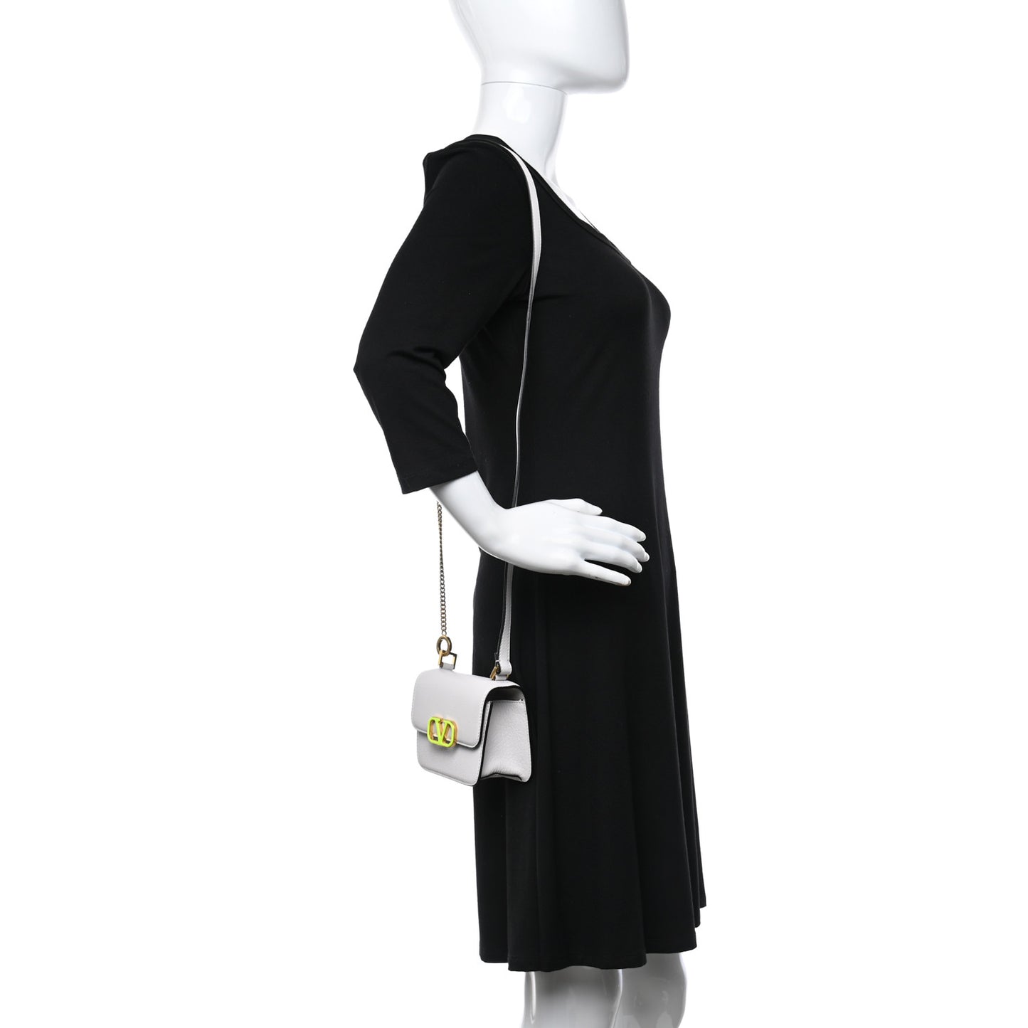 Goatskin Micro VSling Shoulder Bag White