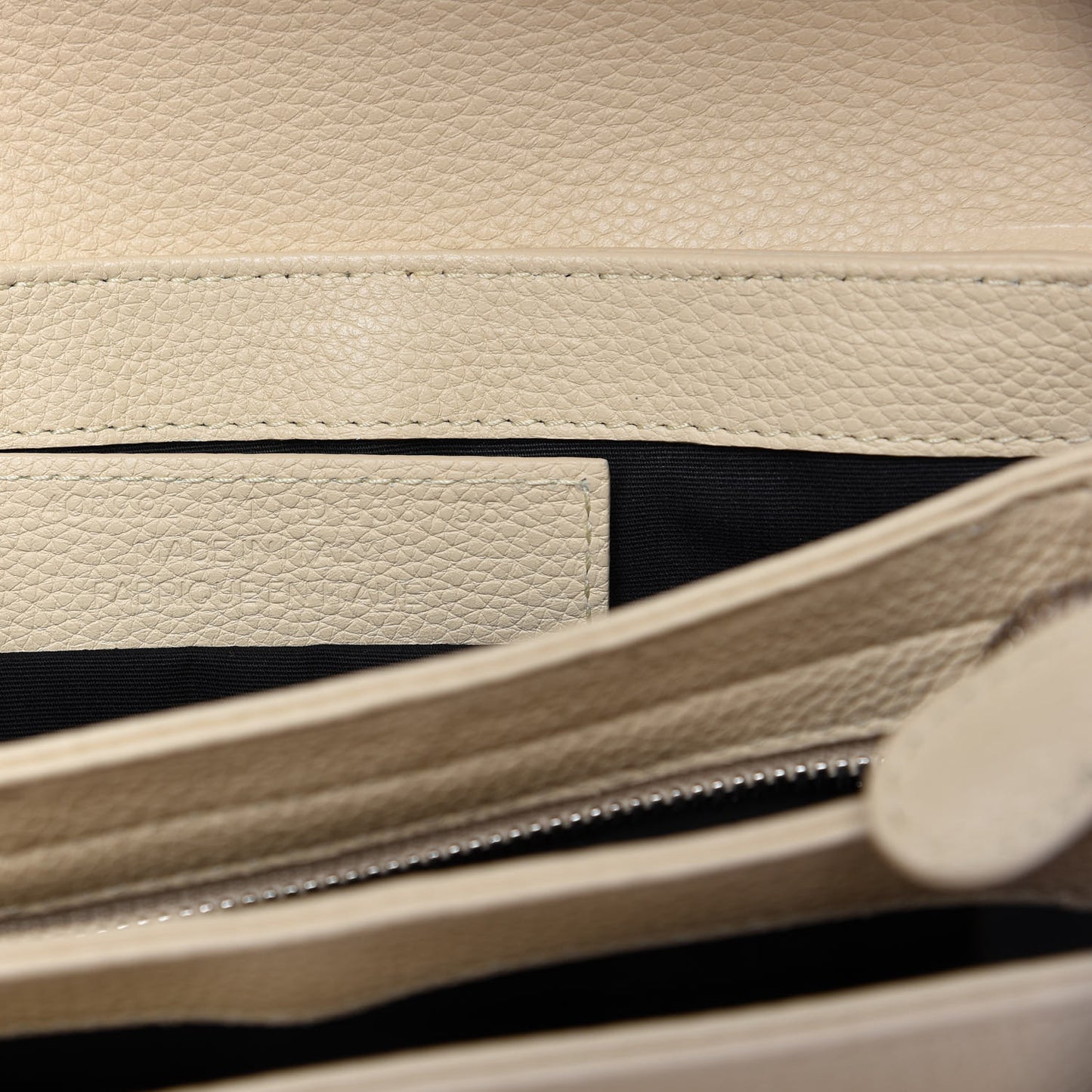 Grained Calfskin Le Dix Soft Courrier Blanc Creme