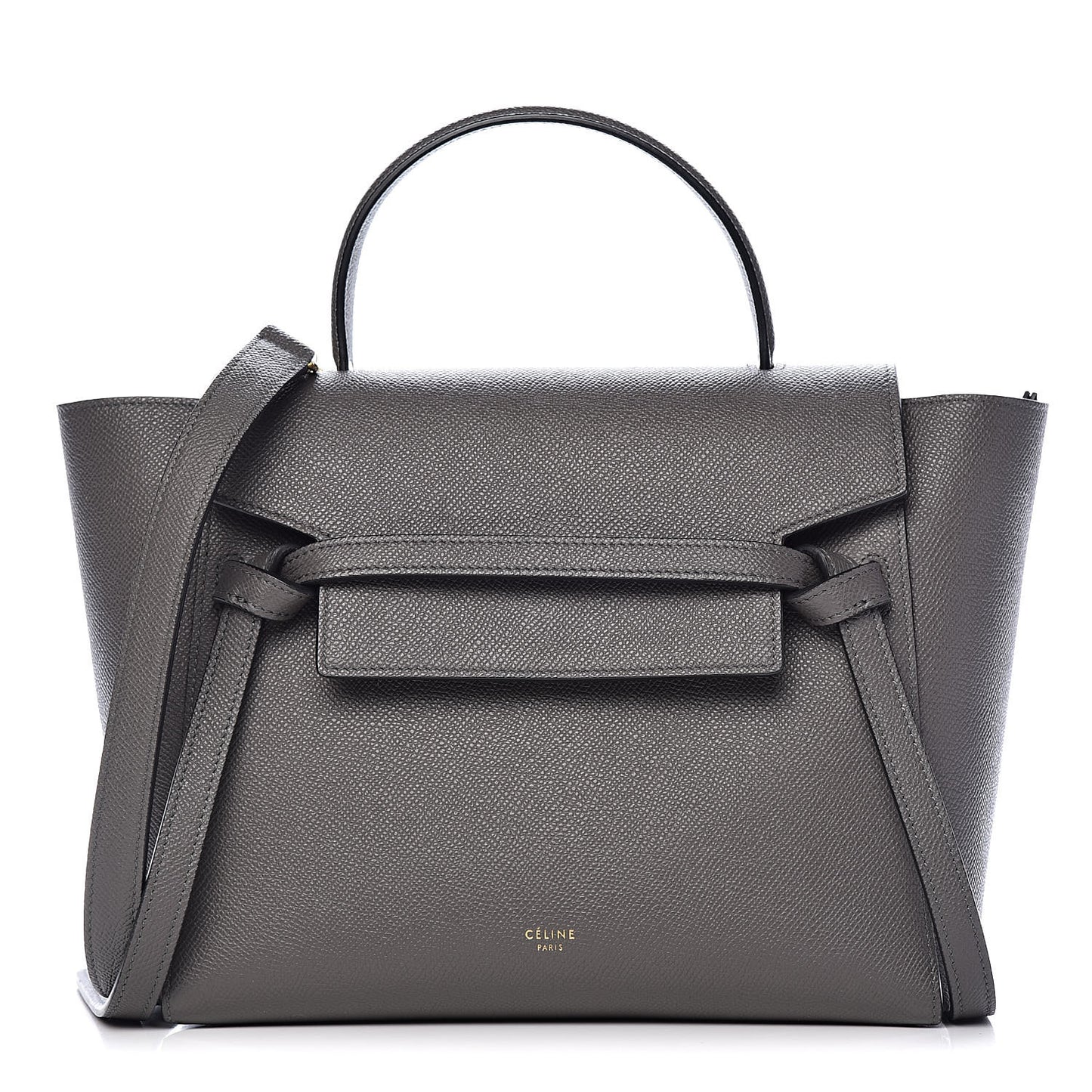 Grained Calfskin Micro Belt Bag Grey