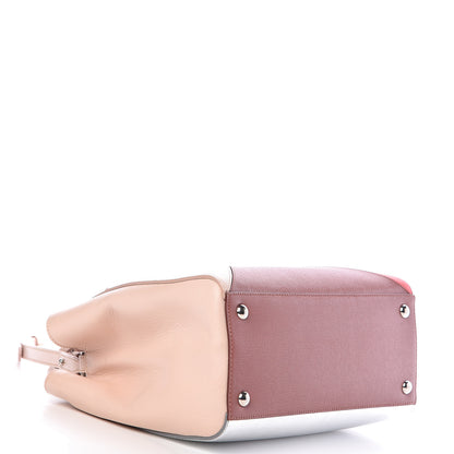 Fendi Vitello Elite Calfskin Colorblock Petite 2Jours Tote Argento Plaster 4 of 14