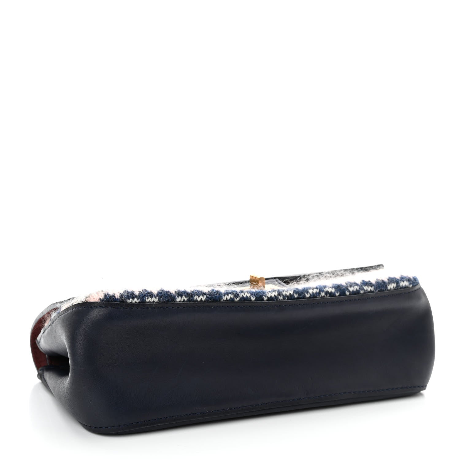 Chanel Smooth Calfskin Knit Nude 2.55 Reissue 225 Flap Navy 4 of 17