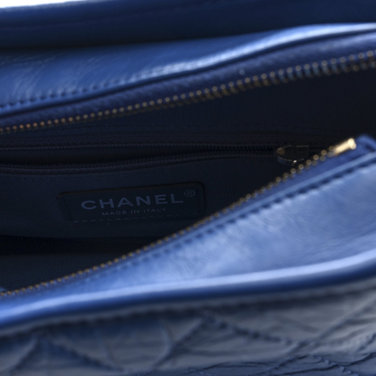 Aged Calfskin Quilted Small Gabrielle Hobo Blue