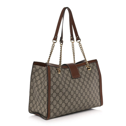 Gucci GG Supreme Monogram Medium Padlock Tote Beige Cuir 3 of 13