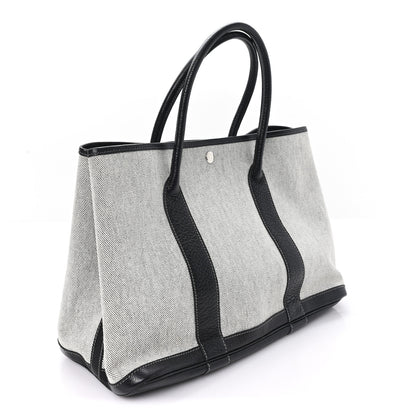 Hermes Toile Buffle Skipper Garden Party 36 MM Tote Black 2 of 8
