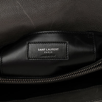 Saint Laurent Sheepskin Matelasse Chevron Monogram Large College Satchel Dark Anthracite 5 of 10