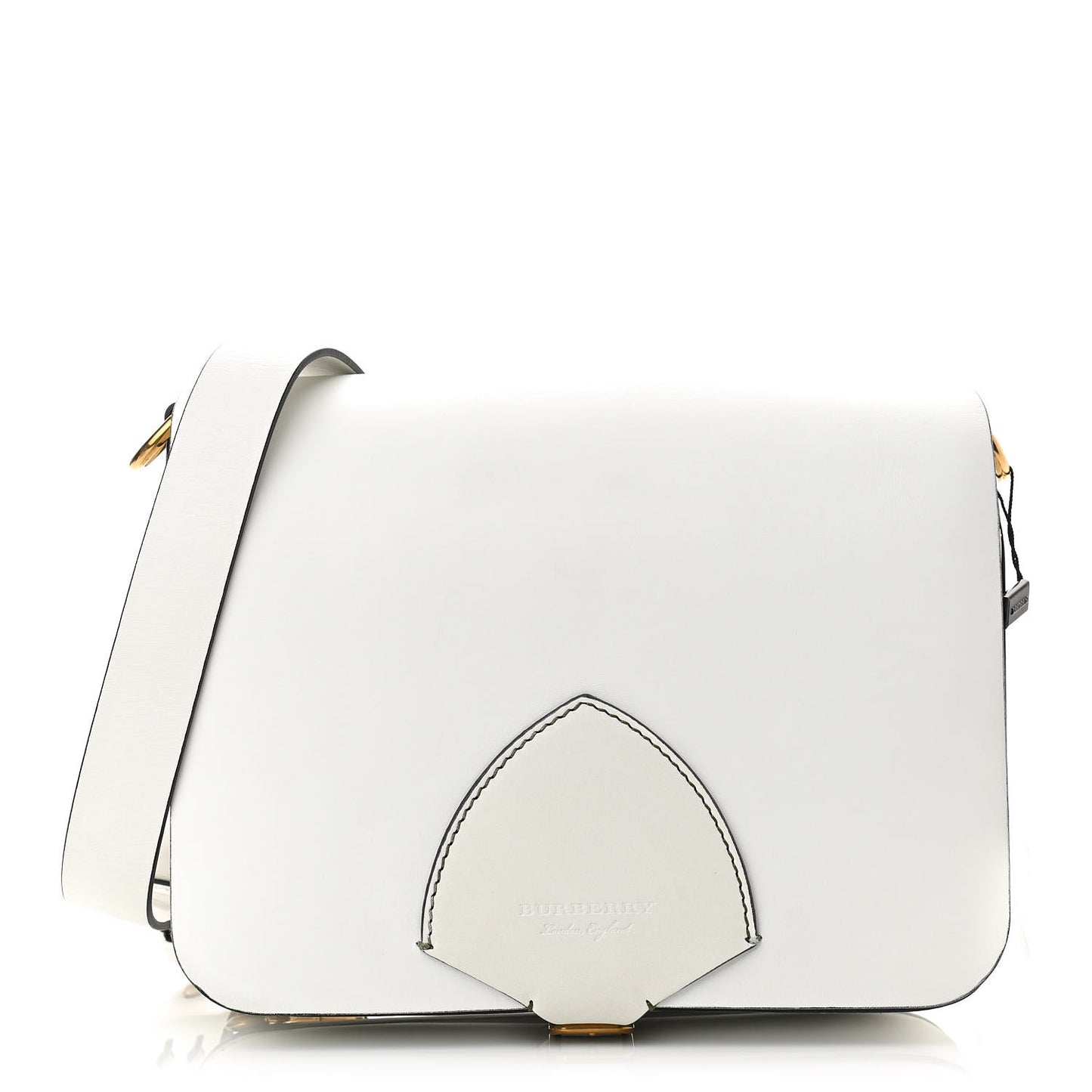 Calfskin Large Square Satchel Chalk White
