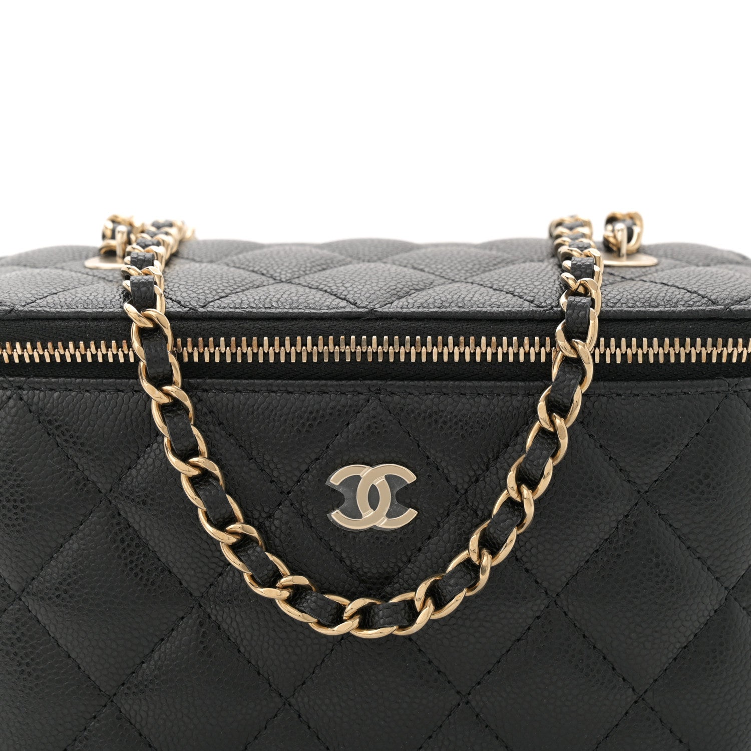 Chanel Caviar Quilted Small Vanity Case With Chain Black 8 of 10