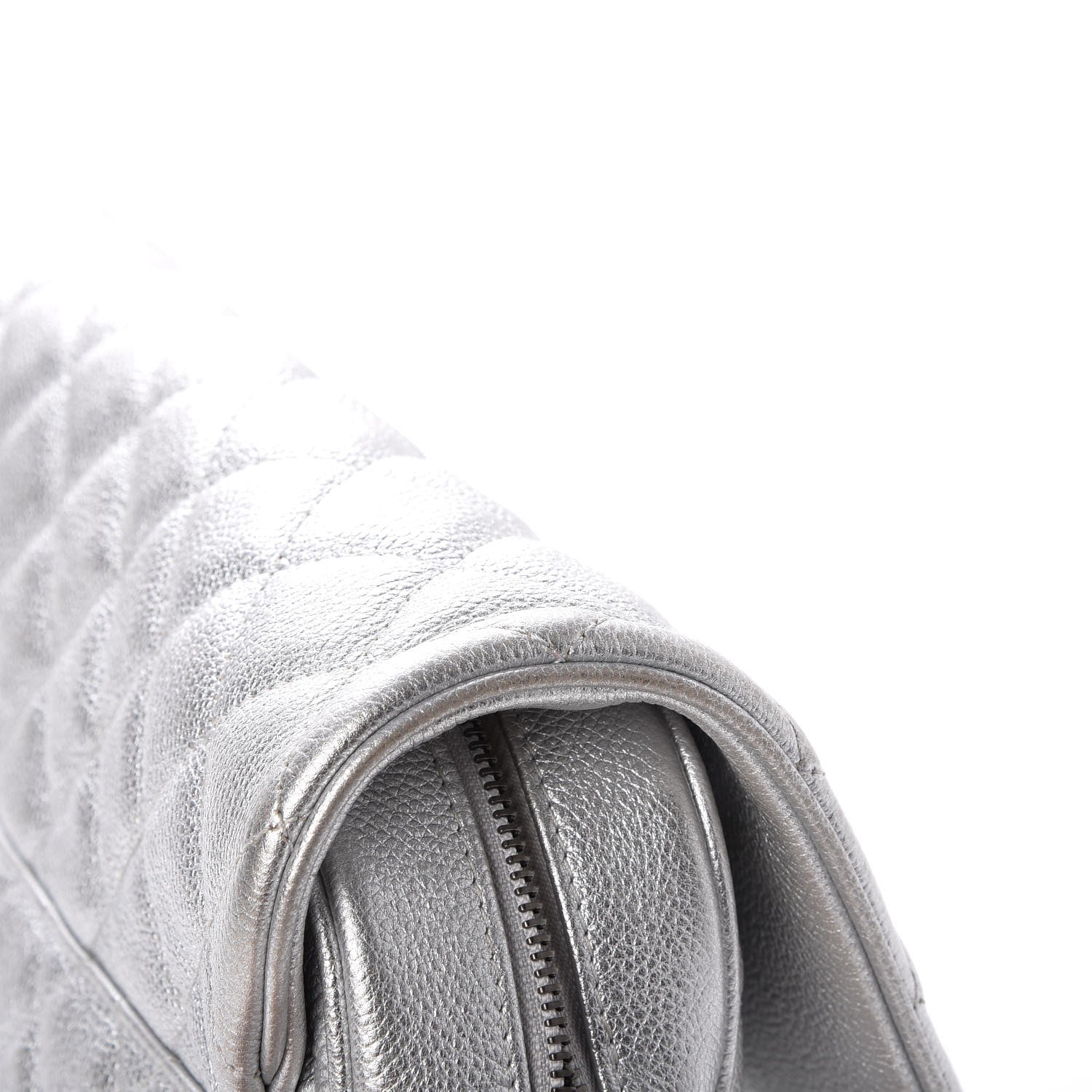 Chanel Metallic Calfskin Quilted Medium Casual Rock Flap Silver 9 of 15