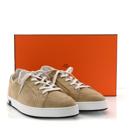 Hermes Suede Goatskin Mens Kid Sneakers 43 Kraft 8 of 8