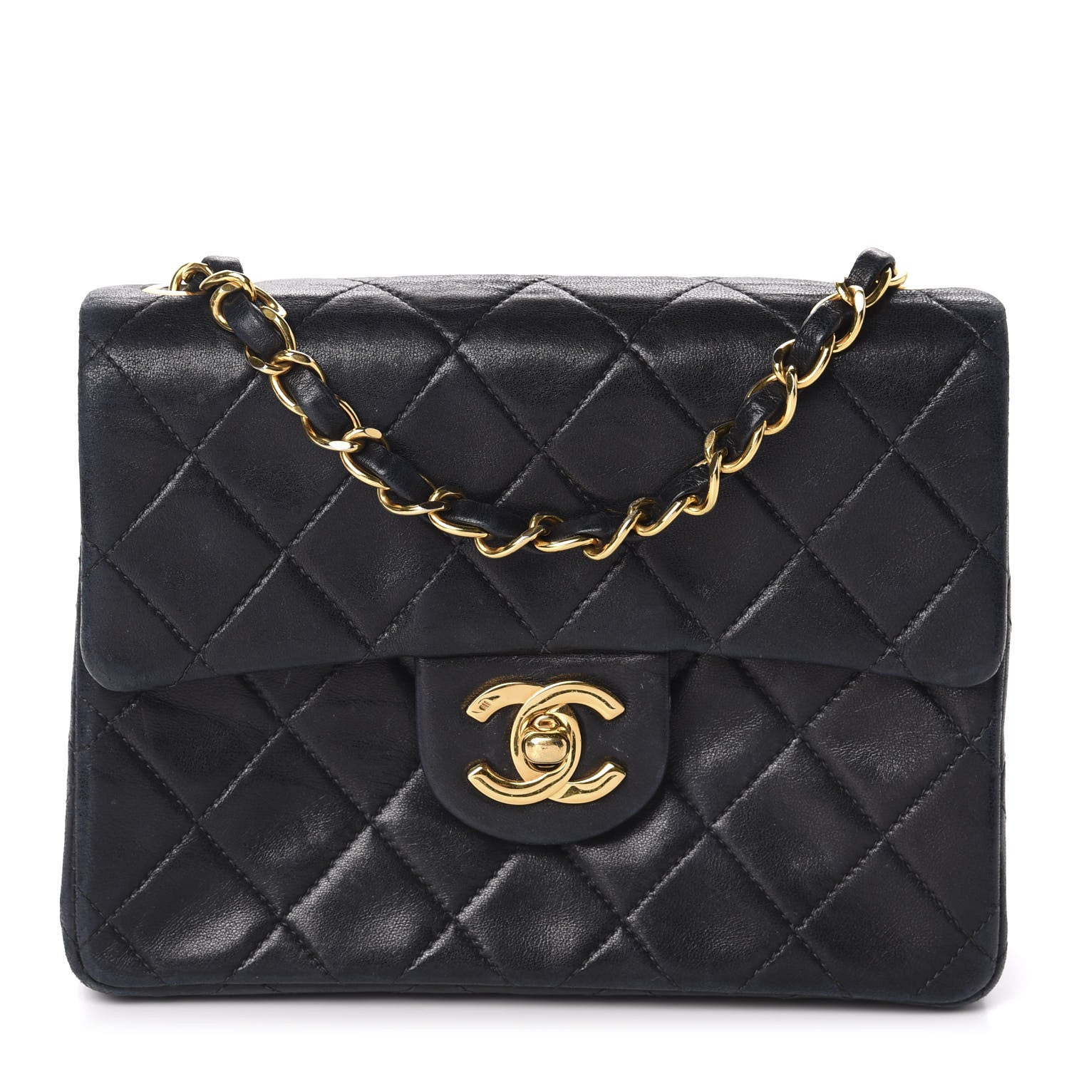 Chanel Lambskin Quilted Mini Square Flap Black 1 of 11