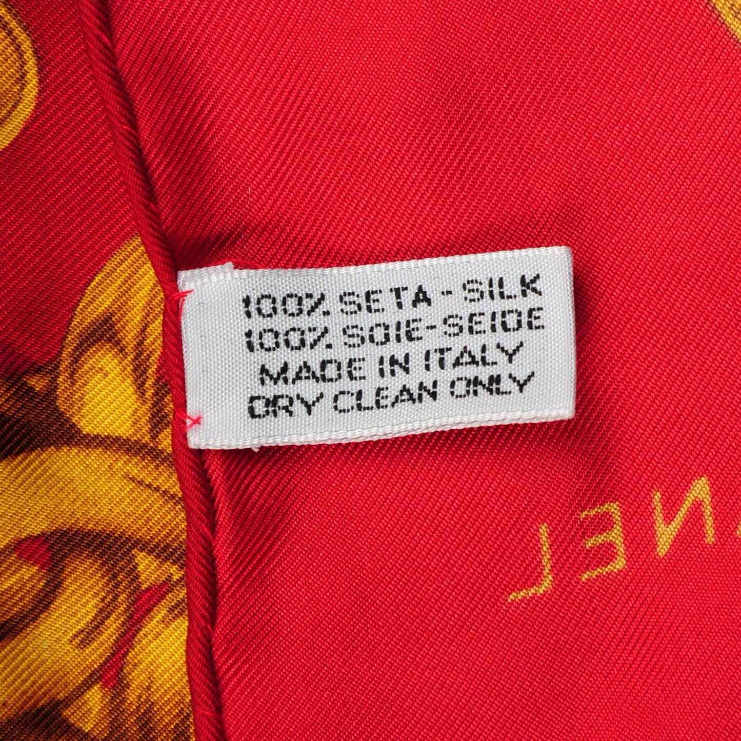 Silk Chain CC Scarf Red Gold