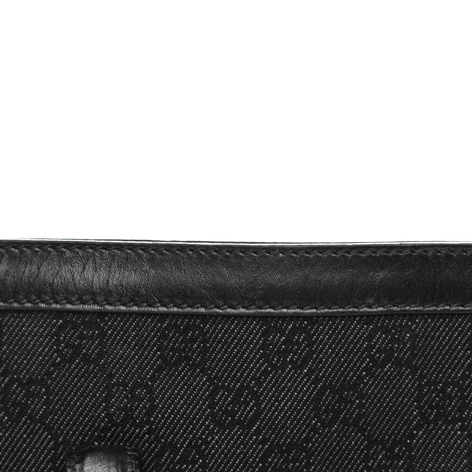Gucci Denim Monogram Chain Bucket Tote Black 11 of 11