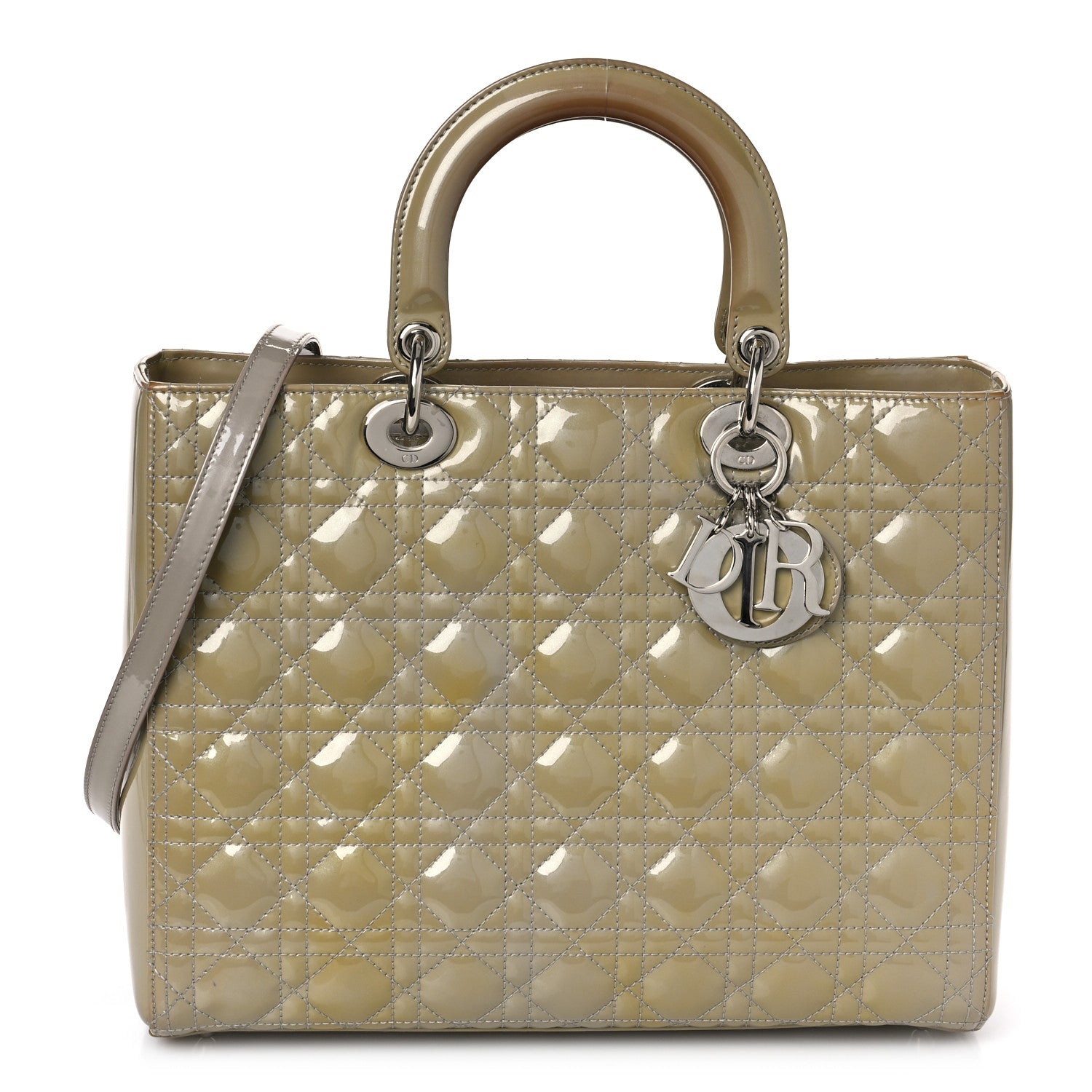 Christian Dior Patent Cannage Large Lady Dior Grey 1 of 11