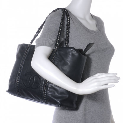 Chanel Calfskin Leather Luxe Ligne Tote Black 2 of 6